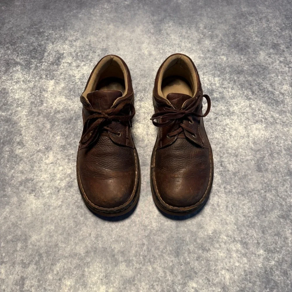 Dr Martens Ordell Brown Leather Oxford Shoes Mens 12 11194 Yellow Stitch Low Top